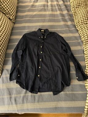 J. Crew Navy Blue Button-Down Casual Shirt